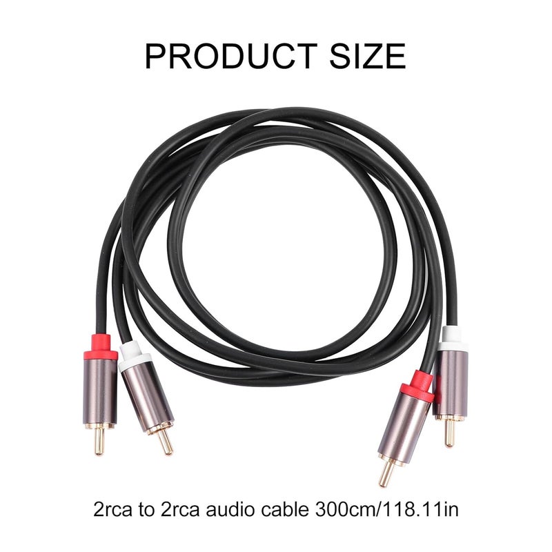3 Meter Male Stereo Audio Cable with Dual Connectors Extension Cord for Home Theater HDTV Amplifier Surround Sound Systems - Image 2