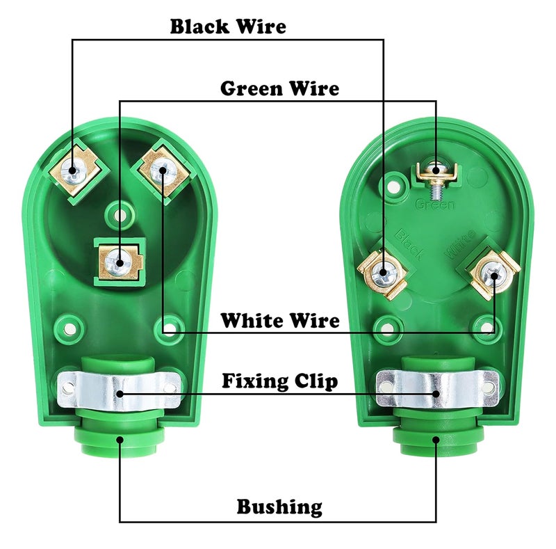 Wadoy 30 Amp RV Male and Female Plug Set - Camper with Handle, Electrical Adapter Receptacle 55245 (Green, 30 Amp) - Image 5