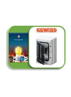 GEWiSS 1 Row x 4 Modules Weather Proof Surface Mount Encloser Pre-Arranged for Terminal Block IP65 GW40101, 143 x 210 x 100mm 