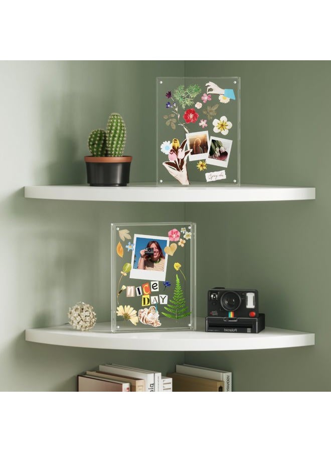 WINKINE Wall Polaroid Frame for i-Type/600/SX-70/Go Films, Photo Collage Frame 8" x 10.2", Acrylic Instant-Print Picture Frames for Photos, Tabletop Floating Pressed Flower Art Display - Image 5