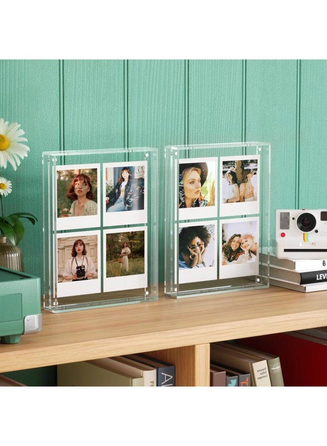 WINKINE Wall Polaroid Frame for i-Type/600/SX-70/Go Films, Photo Collage Frame 8" x 10.2", Acrylic Instant-Print Picture Frames for Photos, Tabletop Floating Pressed Flower Art Display - Image 4