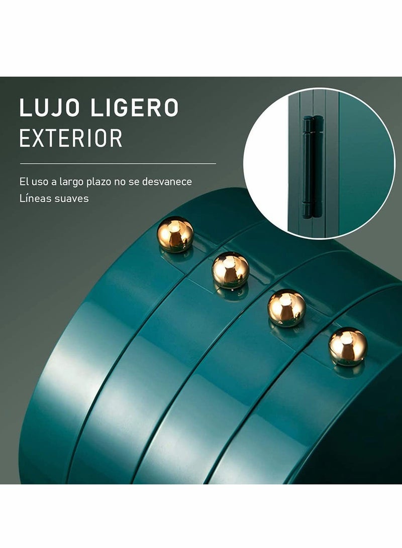 SOLARAE 1 Pcs Jewelry Box Organizer, Travel Jewelry Box for Women & Girls Earring Holder Stand Bracelet Hanging Organizers Portable Jewelry with Mirror & Necklace Holder (Green) - Image 5