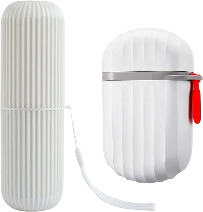 HEVIR Travel Soap Case and Toothbrush Holder Set - Waterproof, Leakproof Soap Dish with Convenient Handle for Bathroom, Camping, and Outdoor Use - Durable Soap Box with Lid and Toothbrush Case - Image 1