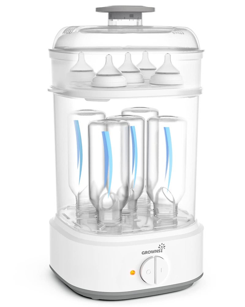 GROWNSY Bottle Sterilizer, Baby Bottle Steam Sterilizer, Electric Baby Bottle Sanitizer with Timer for Baby Bottles, Pacifiers, Pump Parts  - Image 1