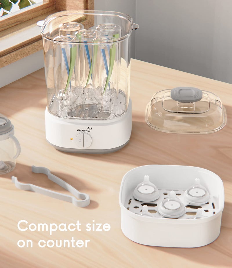 GROWNSY Bottle Sterilizer, Baby Bottle Steam Sterilizer, Electric Baby Bottle Sanitizer with Timer for Baby Bottles, Pacifiers, Pump Parts  - Image 4