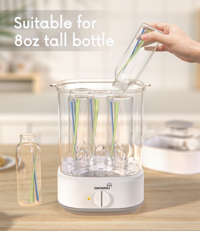 GROWNSY Bottle Sterilizer, Baby Bottle Steam Sterilizer, Electric Baby Bottle Sanitizer with Timer for Baby Bottles, Pacifiers, Pump Parts  - Image 5