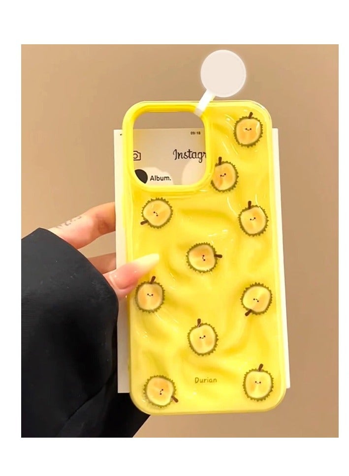 NIBEMINENT Summer Fruit Wrinkles Protective TPU Case Cover For IPhone 16 Plus, Yellow