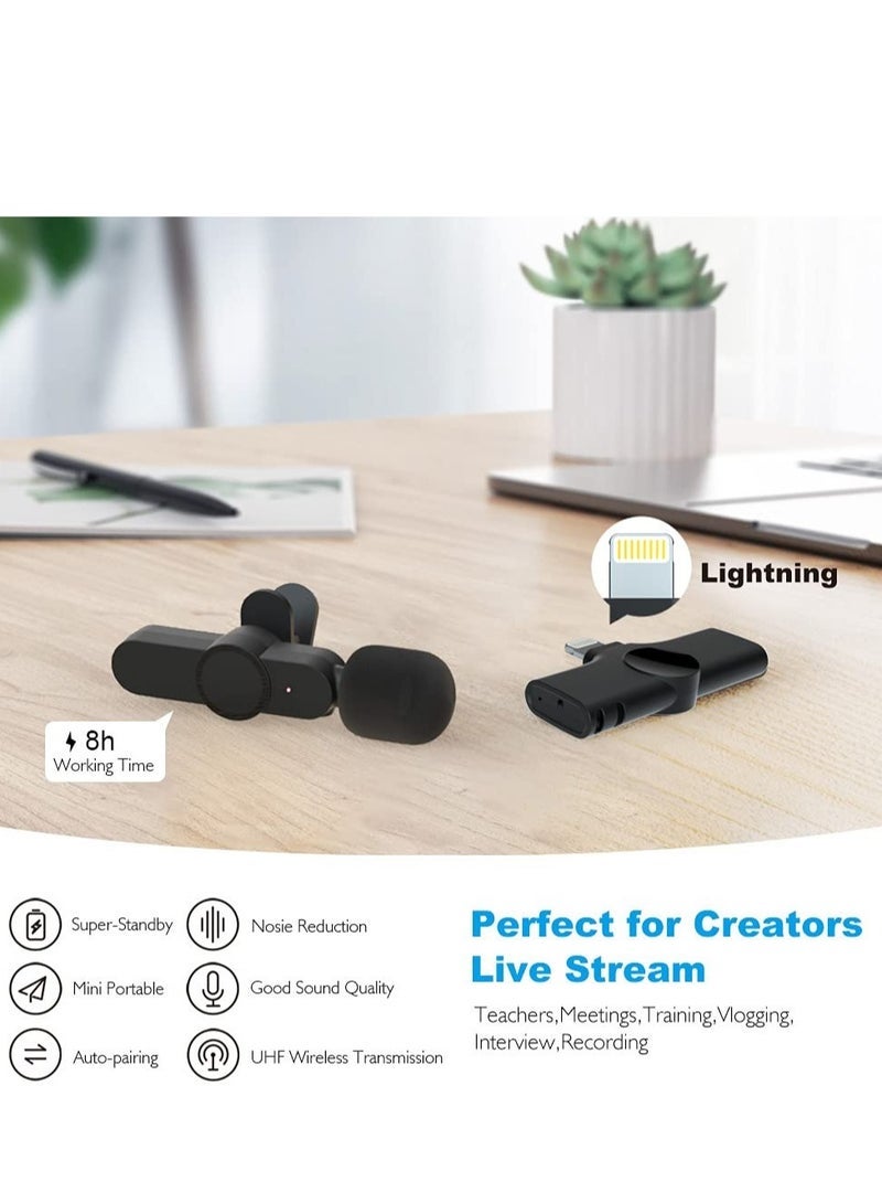 Gravity Upgraded Plug-Play Wireless Lapel Lavalier Microphone For Iphone Ipad Recording,Youtube Facebook Live Stream,Vlog, Auto-Sync Mic With 2 Clips - Image 5