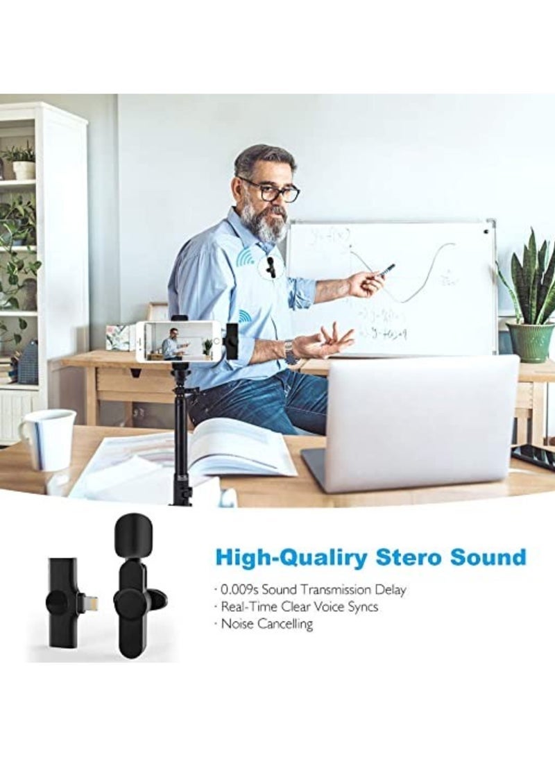 Gravity Upgraded Plug-Play Wireless Lapel Lavalier Microphone For Iphone Ipad Recording,Youtube Facebook Live Stream,Vlog, Auto-Sync Mic With 2 Clips - Image 3