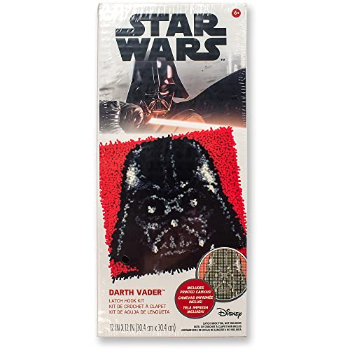 Dimensions Darth Vader Star Wars Latch Hook Kit with Pattern 12 x 12 Multicolor 3 Piece