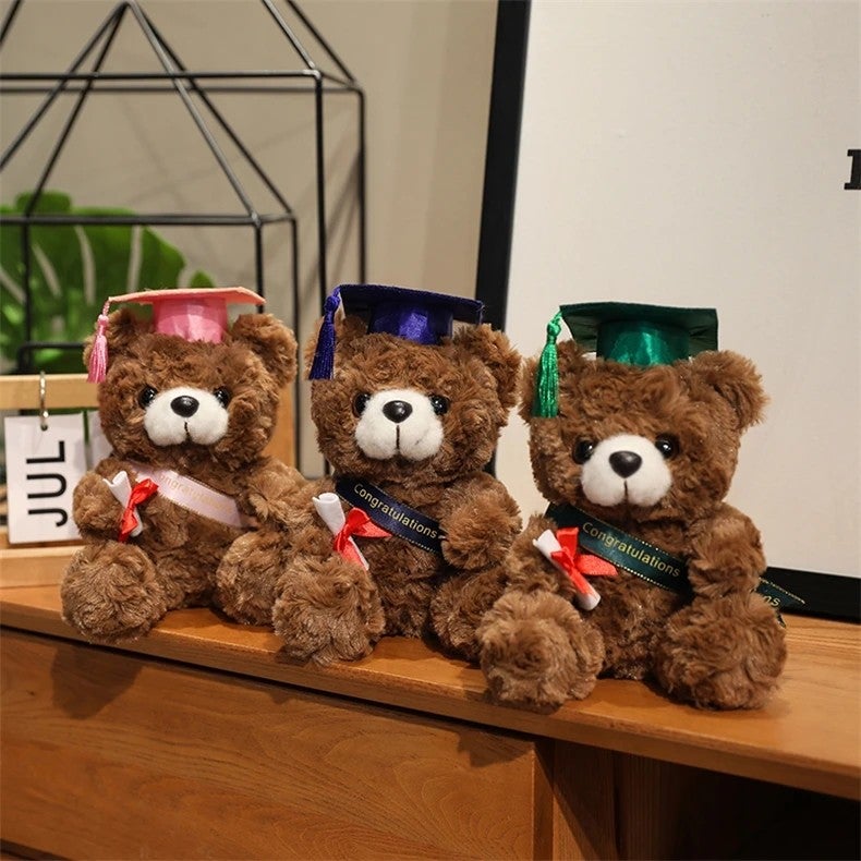 Y&D Hot New 18cm Teddy Bear Soft Plush Animal Toy PP Cotton Filled Graduation Gift for Kids - Image 4