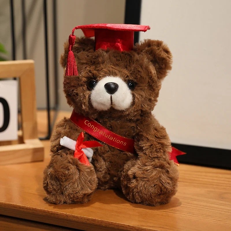 Y&D Hot New 18cm Teddy Bear Soft Plush Animal Toy PP Cotton Filled Graduation Gift for Kids - Image 1