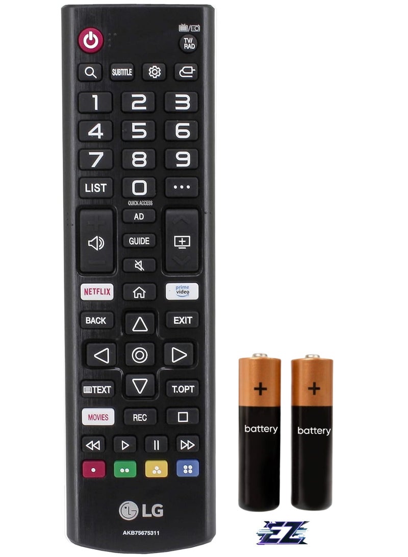 ELTRAZONE Original Remote Control AKB75675311 Compatible with LG 24TN510S 24TN520S-PZ 28TN515S 28TN525S 43UN70006LA 43UN70006LA.AEKQ 50UN70000 50UN70006LA 55UN70006LA 55UN7 0006LA Smart 4K UHD HDR LED with battery - Image 1