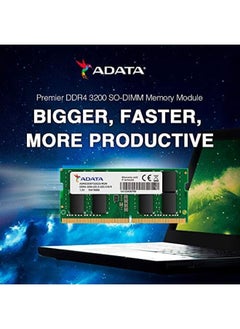 ADATA Ad4S320032G22 Sgn Premier 32Gb 3200Mhz Cl22 So Dimm Ddr4 Ram Green  - Image 3