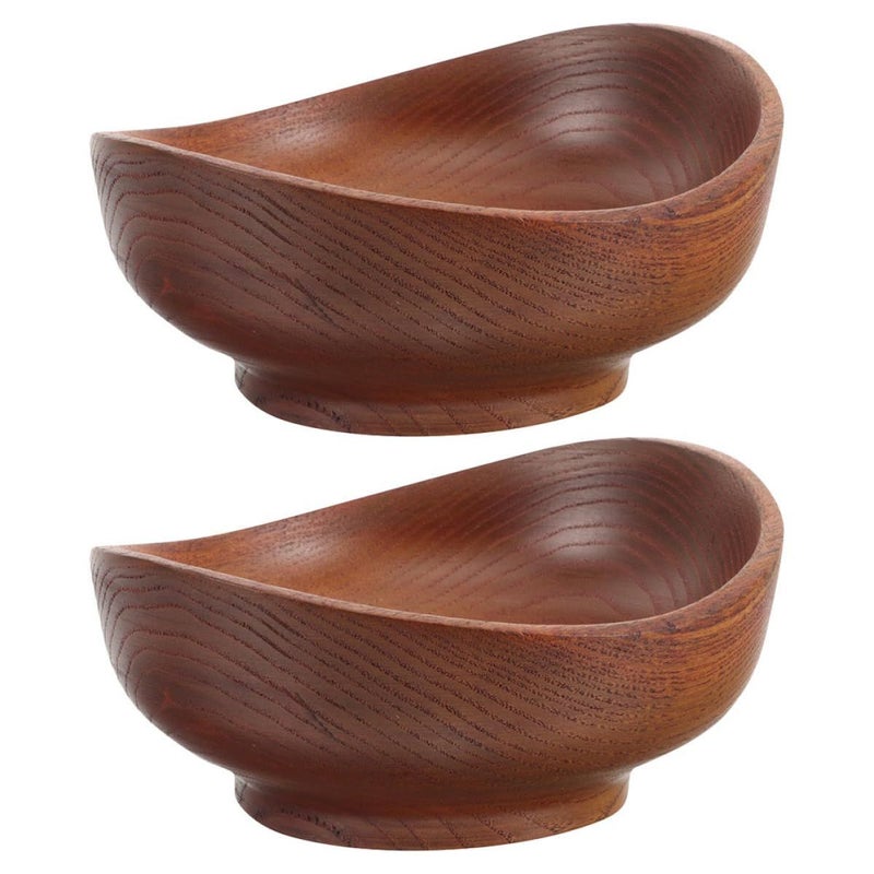 2 Mini Wooden Serving Bowls Set 12x6cm Sour Jujube Wood Snack Candy Bowls Decorative Food Containers For Kitchen Dining Table - Image 2