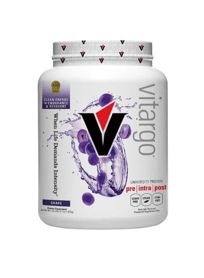 Carbohydrate Fuel for Athletic Performance, Before - During - After Workout, Vegan and Gluten Free Grape