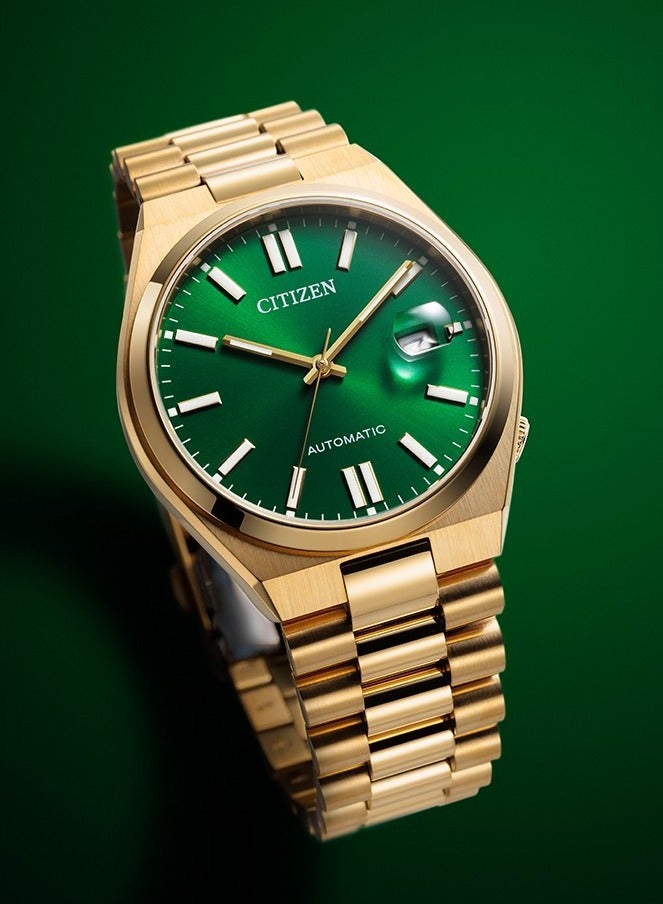 CITIZEN Men's Tsuyosa Stainless Steel Green Dial Gold Tone Automatic Watch - NJ0152-51X - Image 4