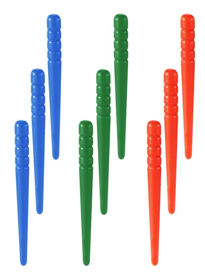 NQEUEPN 9pcs Cribbage Board Pegs, Plastic Cribbage Pegs Fit 1/8 Holes Peg Board Game Traditional Crib Board Pins Cribbage Board Game Accessories (Red, Blue, Red) - Image 1