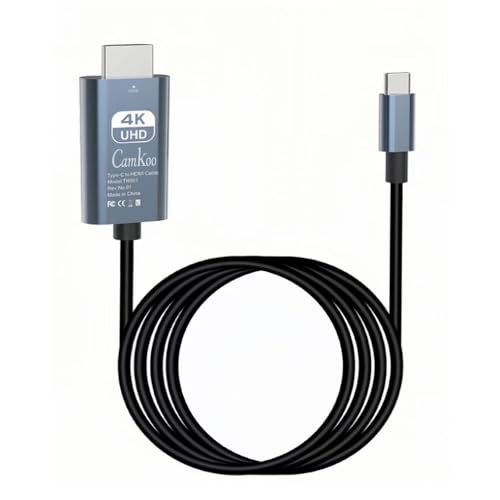CAMKOO USB C to HDMI Cable (4K@30Hz) 4K*2K（3840 * 2160） 6.6FT, Type C to HDMI Adapter for Home Office Compatible with iPhone 15 Pro Max Plus, MacBook Pro Air iPad Pro,Steam Deck、Huawei Black,1Pack - Image 1
