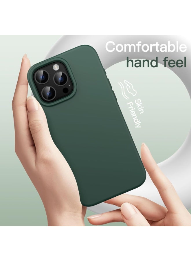 Silicone Case Compatible with iPhone 16  Pro Max, Slim Liquid Silicone Phone Case with 3-Layer Soft Rubber Shockproof TPU Lining (Dark Green) - Image 4