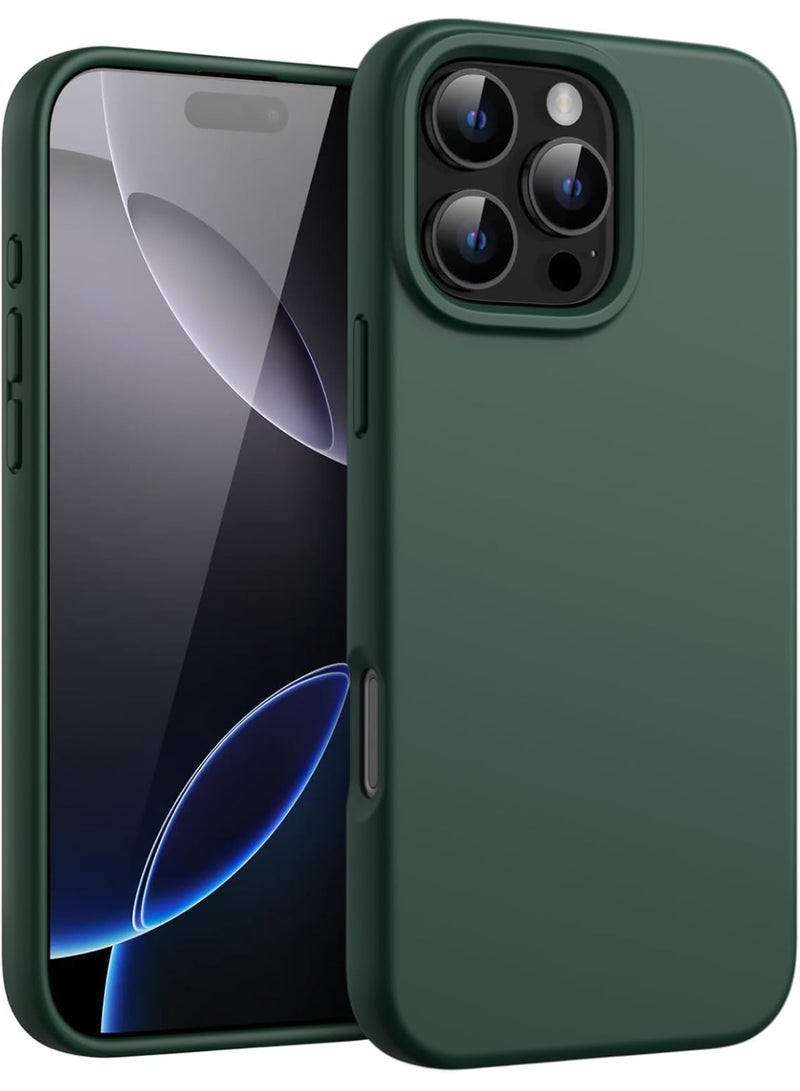Silicone Case Compatible with iPhone 16  Pro Max, Slim Liquid Silicone Phone Case with 3-Layer Soft Rubber Shockproof TPU Lining (Dark Green) - Image 1