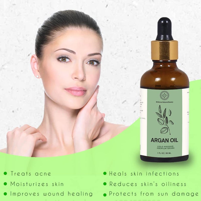 Aaranyam moroccan argan oil 50 ml PACK FO 2 Best for Skin Reduce Wrinkles Brighten Skin And Fade Dark Spots also is Best Hair Oil Boost hair Shine Encourage Hair Growth - Image 3