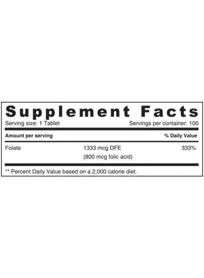 SUNSHINE NUTRITION أقراص حمض الفوليك 800 ميكروغرام | مكمل فيتامين ب9 لدعم الحمل المبكر والبدائي | يدعم صحة القلب، 100 قطعة - Image 3