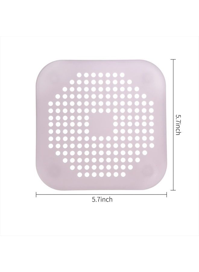 EDOBLUE 2 Pack Hair Catcher - Square Drain Cover for Shower Silicone Hair Stopper with Suction Cups Suitable for Bathroom, Bathtub, and Kitchen (White) - Image 3