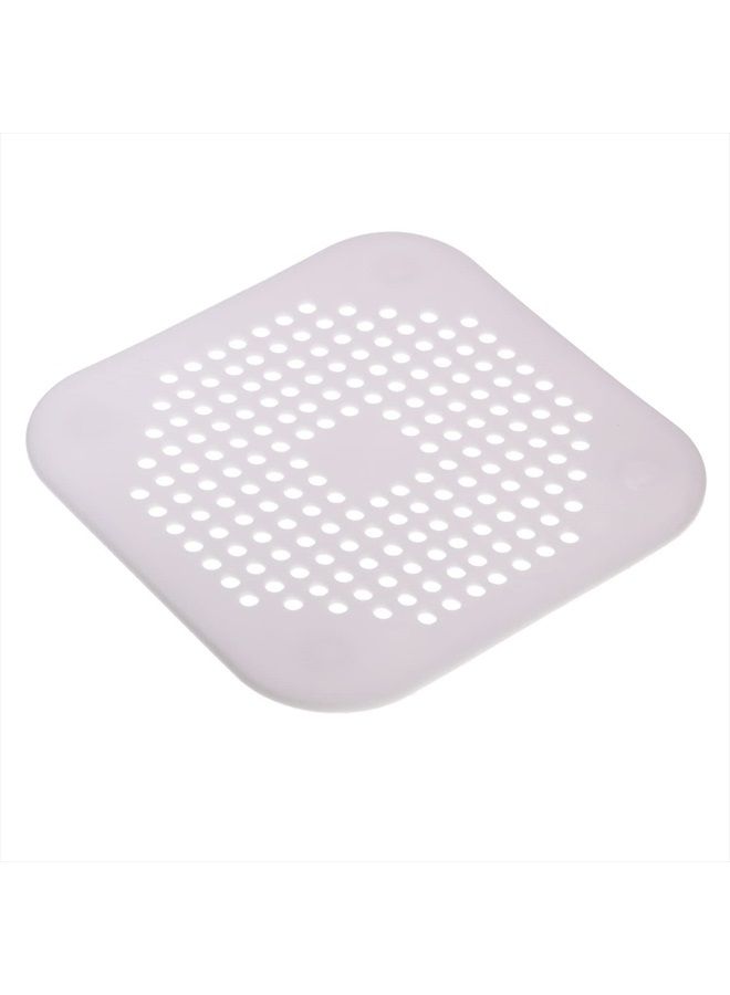EDOBLUE 2 Pack Hair Catcher - Square Drain Cover for Shower Silicone Hair Stopper with Suction Cups Suitable for Bathroom, Bathtub, and Kitchen (White) - Image 2