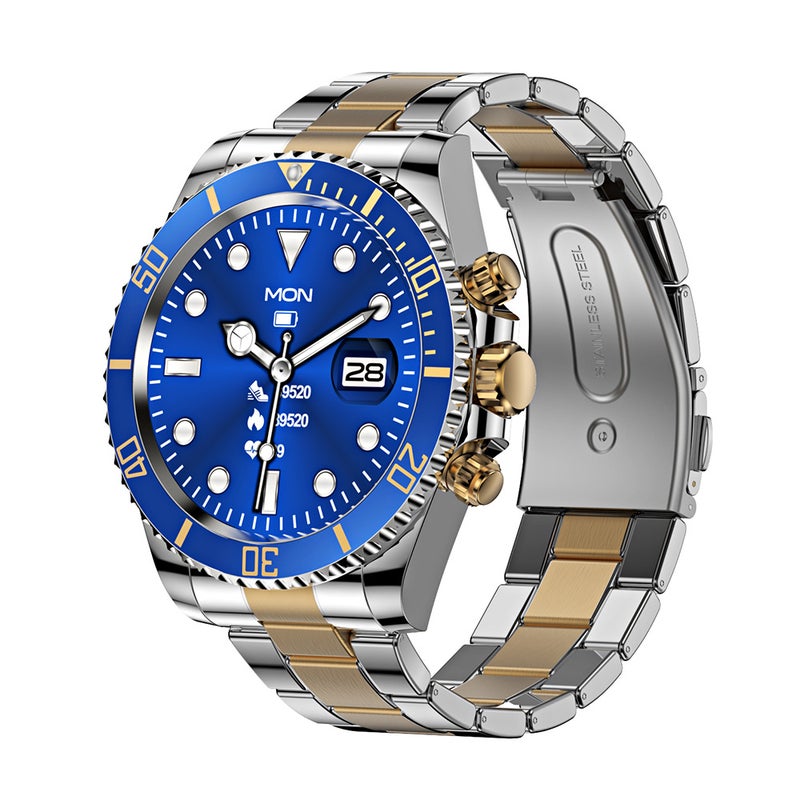 Smart Watch BT Call Blood Oxygen Heart Rate Monitor Sleep Tracker Exercise Mode Message Reminder for Android/iOS Stainless Steel Men's Business Watch - Image 1