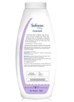 Softsens Baby Powder Soothes & Moisturises Baby'S Skin | Enriched With Patchouli, Clove Leaf & Olive| Dermatologically Tested, Paraben Free 200G (Pack Of 1)  - Image 2