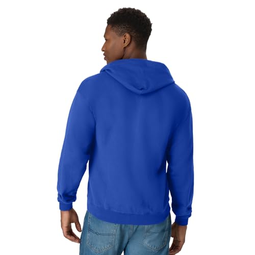 Hanes Mens Hoodie Ecosmart Fleece Fullzip Zipup Hooded Sweatshirt For Athletichoodies Deep Royal Small US - Image 3