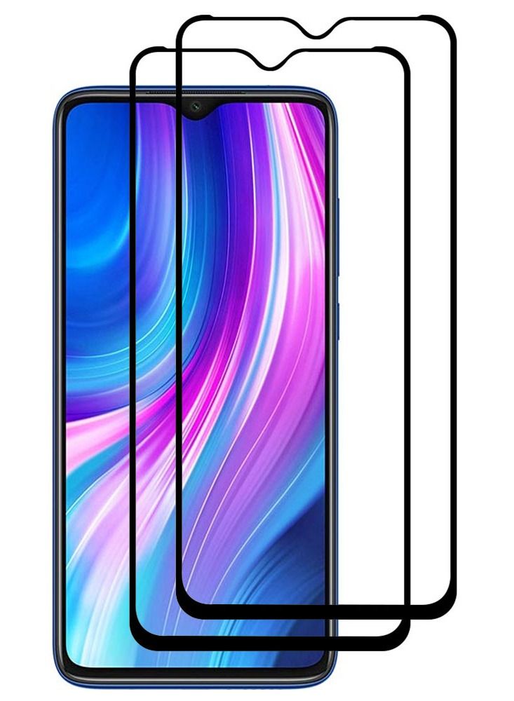 2 Pack XIAOMI Redmi Note 8 PRO Screen Protector Tempered Glass 9H Anti-Scratch Shatterproof HD Edge to Edge Full Coverage Film 6.56 inch  - Image 2