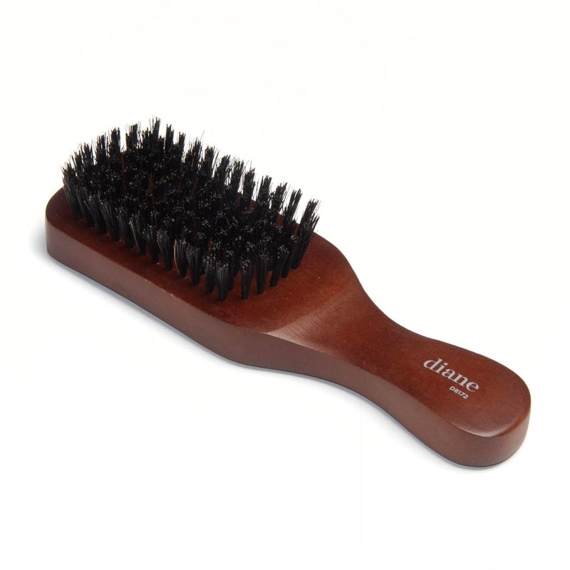 Diane Reinforced Boar Bristle Club Wave Brush for Men and Barbers  Medium Bristles for Thick and Curly Hair  Use for Detangling Smoothing Wave Styles Restore Shine and Texture