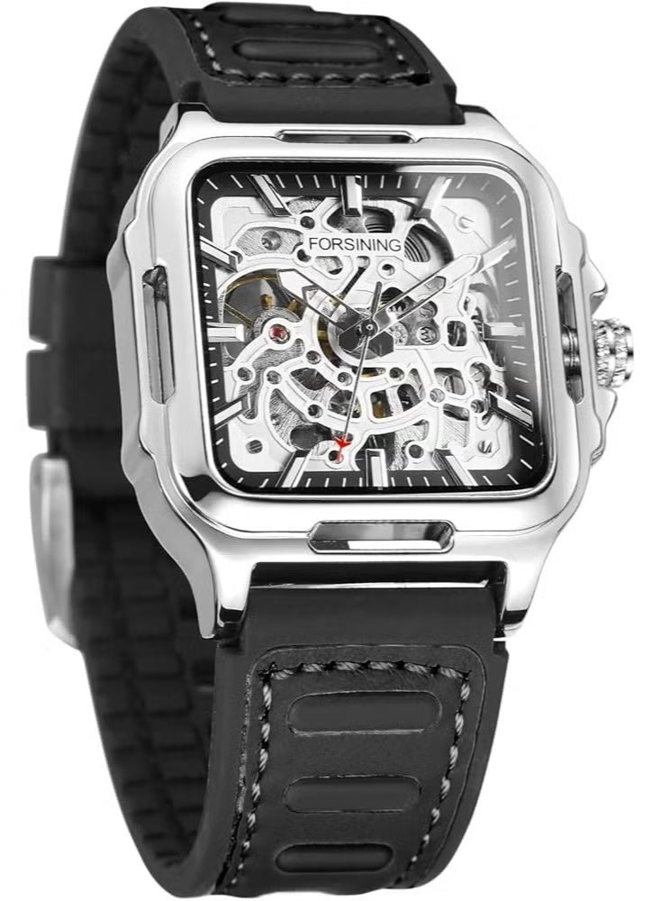 FORSINING Watches for Men Watch Leather Strap Luxury Luminous Water Resistant Automatic Mechanical Wristwatch 1008BKSI - Image 1