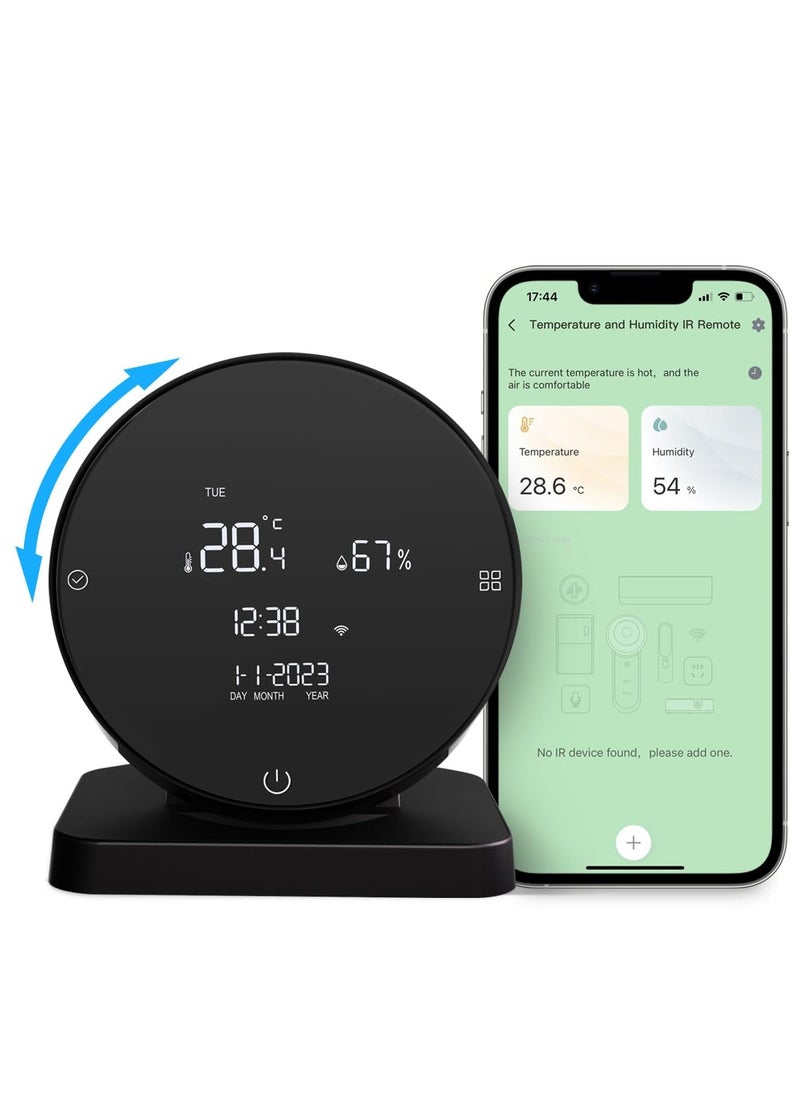 SYOSI Smart WiFi Indoor Thermometer Hygrometer Temperature Humidity Sensor with IR Remote Control LCD Display Remote Monitoring Compatible with Tuya App Remote Control and Alexa Google Assistant  - Image 1