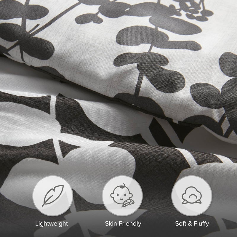 Comfort Spaces Queen Comforter Set, Breathable Microfiber Comforter Sets, Reversible Floral Comforters, Lightweight All Season Farmhouse Bedding, Matching Shams, Full/Queen, Black 3 Piece - Image 5