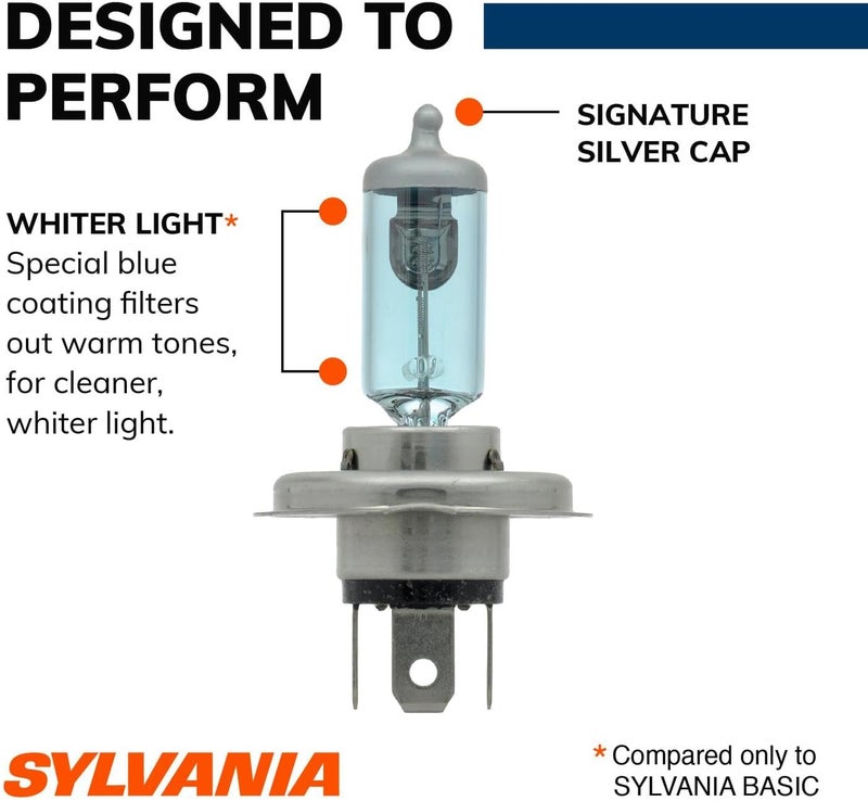 SYLVANIA 9003 SilverStar High Performance Halogen Headlight Bulb - Brighter Downroad & Whiter Light (2 Bulbs) - Image 4