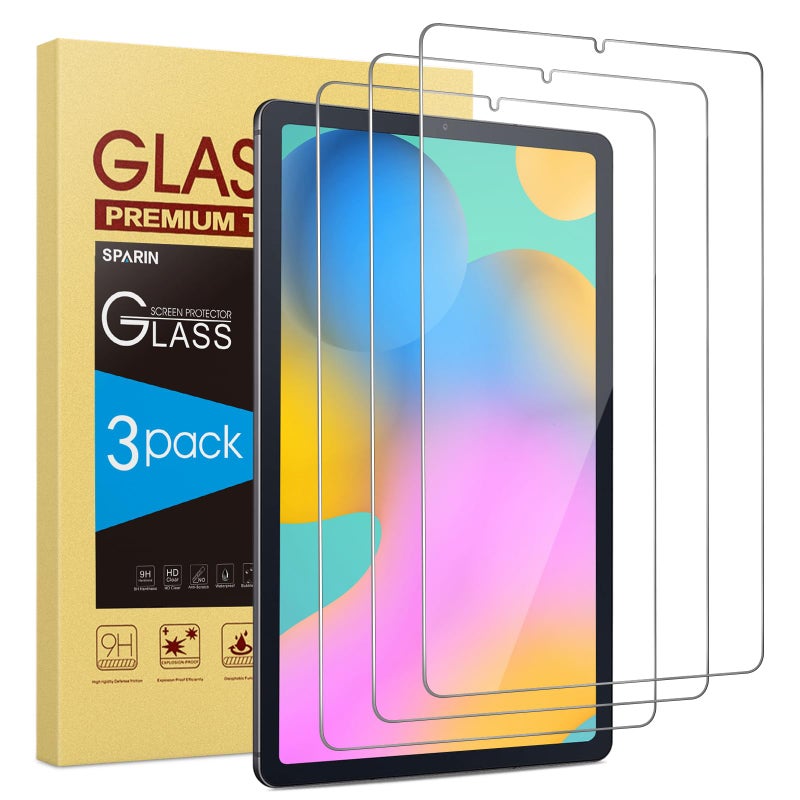 SPARIN Screen Protector for Samsung Galaxy Tab S6 Lite 10.4 Inch(2024/2022/2020), 3 Pack 9H Hardness Tempered Glass with S Pen Compatible, Scratch Resistant, Case Friendly - Image 1