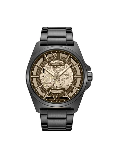 Kenneth Cole New York Pelham Bay Men's 44mm Automatic Watch with Black Dial & Stainless Steel Bracelet