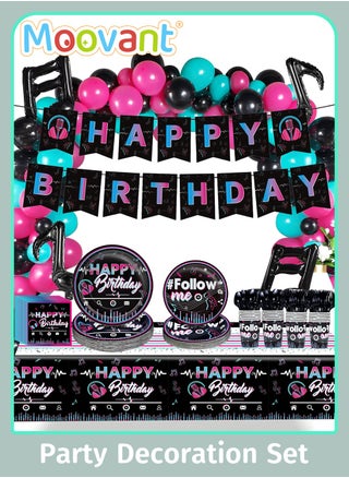 90PCS Disposable Tableware, Music Birthday Party Tableware Set with Tablecloth and Banner, Tea Party Supplies Decorations for Music Themed Themed Birthday Party - pzsku/Z83C0DFBE04C81486C244Z/45/_/1722841543/393d6b21-92ef-410d-9acb-285328e32e02