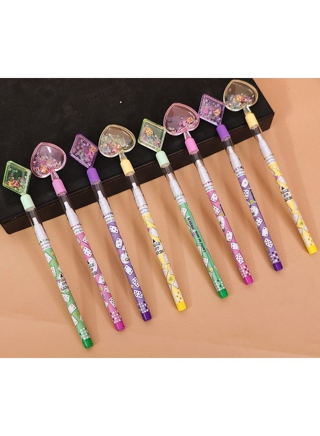 Tera13 TERA 13 Birthday Gifts For Kids Pencil For Girls (6 Pcs) Dice Pencil For Girls,Writing Pencil For Kids,Pencil For School,Stationery Items Pencil Kanjak Gifts, Multicolor - Image 1