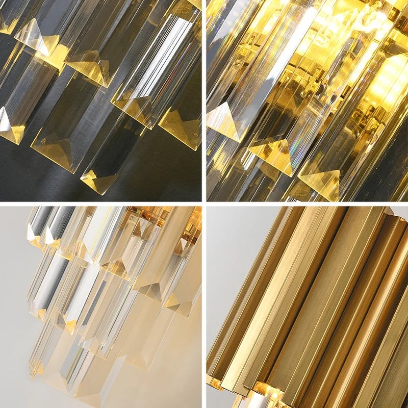Modern Gold Luxury Crystal Wall Lamp Led Light E14 Bulbs For Bedroom Living Room Study Home Lighting Fixtures - Image 4
