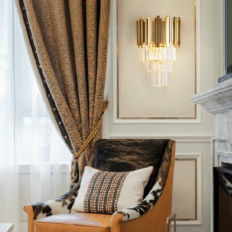 Modern Gold Luxury Crystal Wall Lamp Led Light E14 Bulbs For Bedroom Living Room Study Home Lighting Fixtures - Image 2