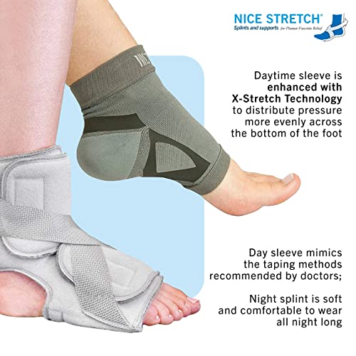Brownmed - Nice Stretch Total Solution Plantar Fasciitis Relief Kit - Includes Plantar Fasciitis Sock & Night Splint - Foot Compression Sleeve for Heel, Ankle & Arch Support - Small/Medium - Image 3
