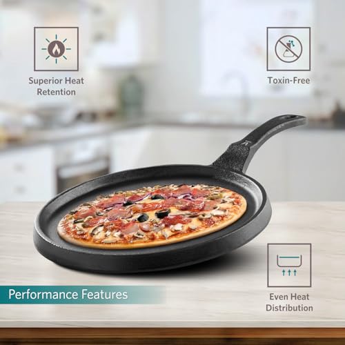VAYA HauteChef Pre-Seasoned Cast Iron Omelette/Egg Pan, 24 cm, Naturally Non-Stick, 100% Pure, Premium & Toxin-Free, Induction-Base Suitable for All Stovetops, Ideal for Pancakes, Dosa & Pizza - Image 3