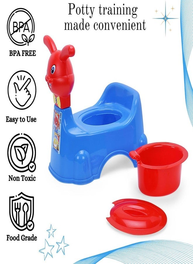 Zerya Rabbit Baby Potty Training Seat Chair for Kids- Infant Potty Toilet Chair with Removable Bowl & Closing Lid (Blue) - Image 4