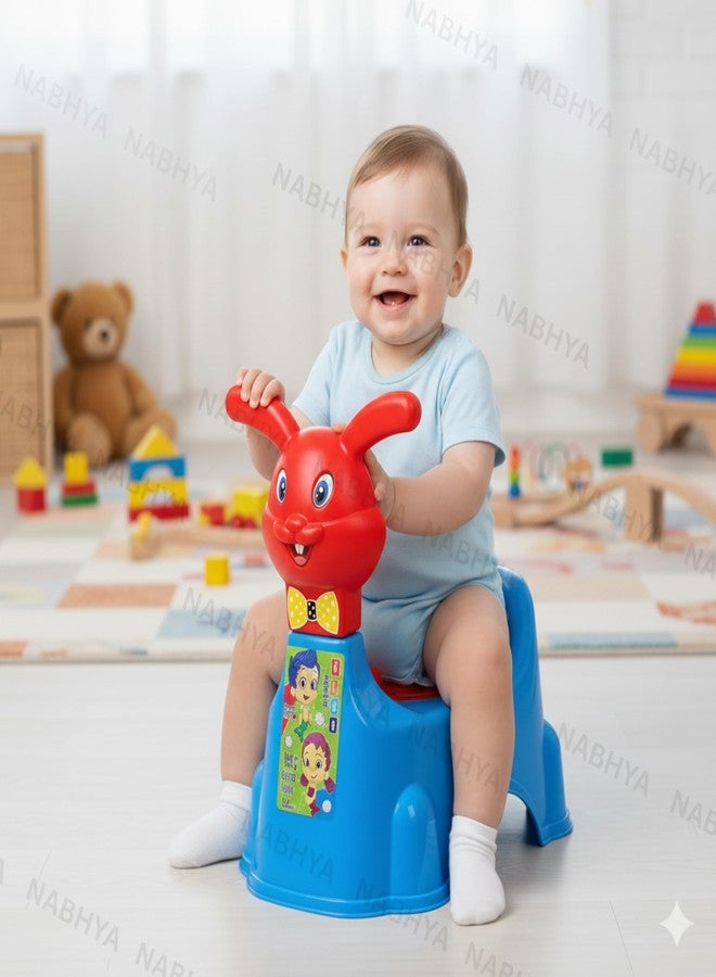 Zerya Rabbit Baby Potty Training Seat Chair for Kids- Infant Potty Toilet Chair with Removable Bowl & Closing Lid (Blue) - Image 2
