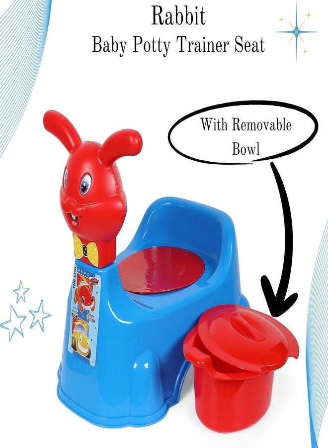 Zerya Rabbit Baby Potty Training Seat Chair for Kids- Infant Potty Toilet Chair with Removable Bowl & Closing Lid (Blue) - Image 3