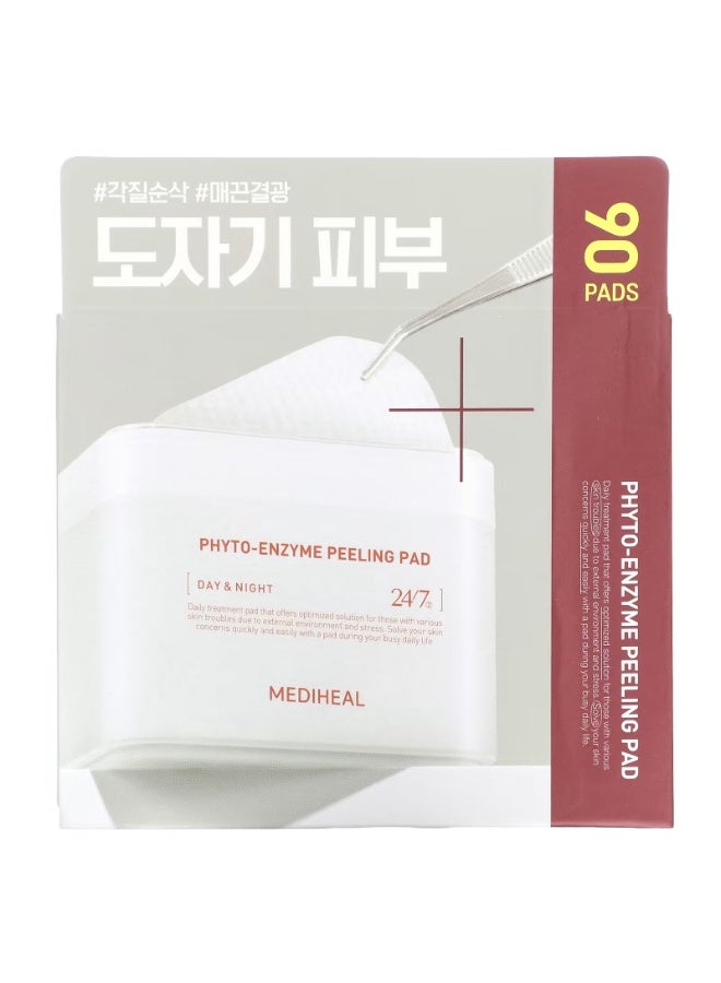 MEDIHEAL, Phyto-Enzyme Peeling Pad, Day & Night, 90 Pads, 6.76 fl oz (200 ml) - Image 2